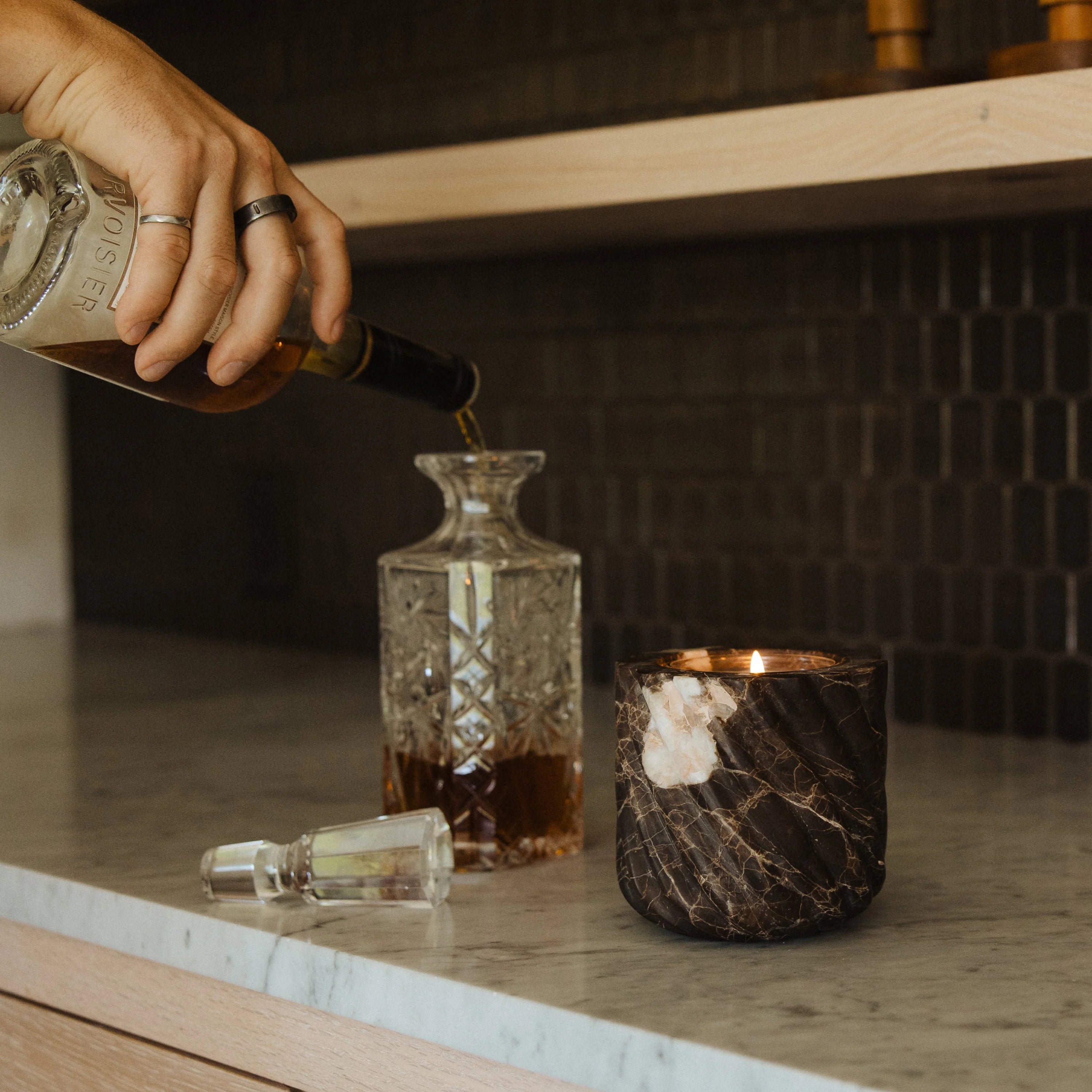 Brown Emperador Marble Vessel