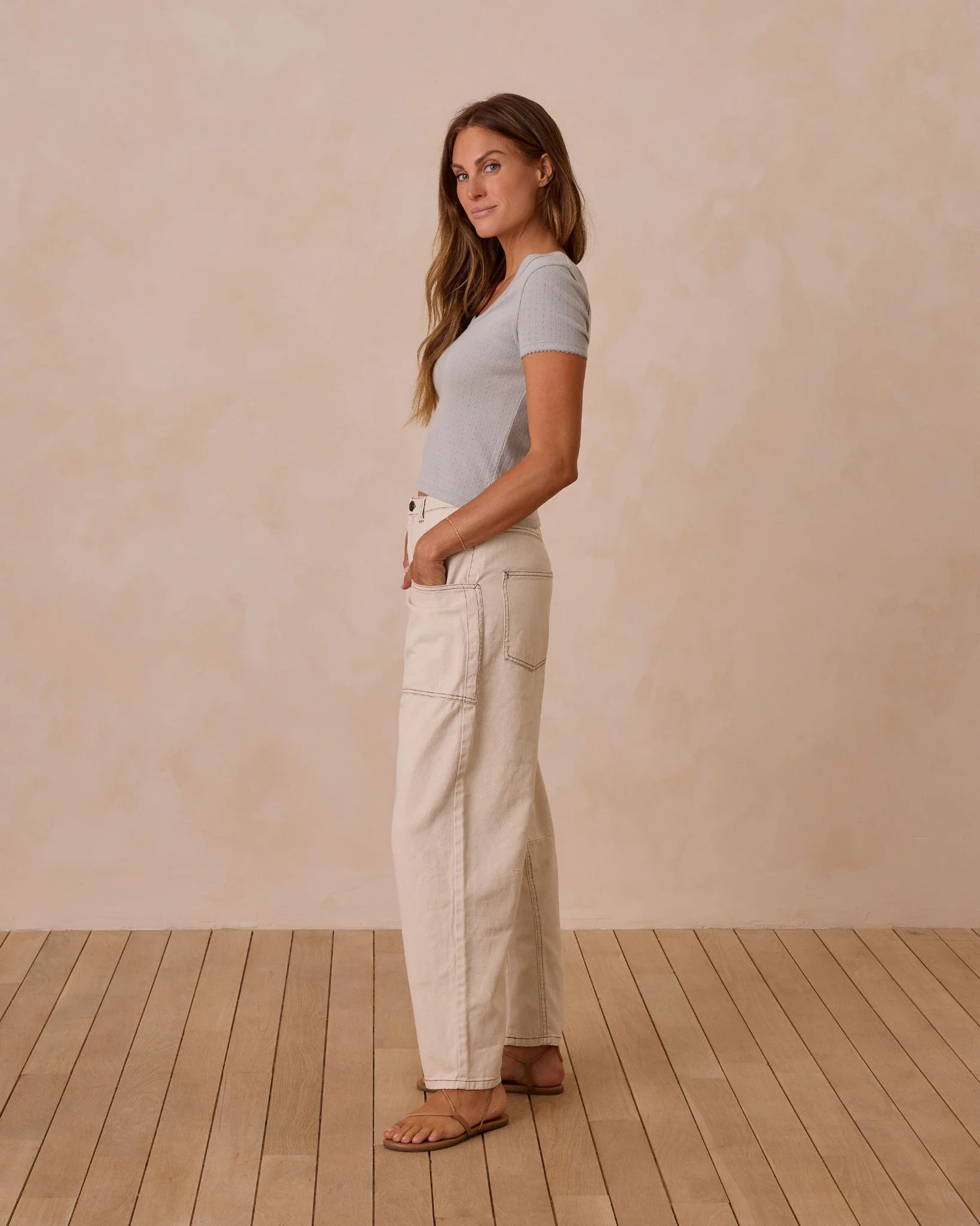 Pointelle Tee - Seafoam