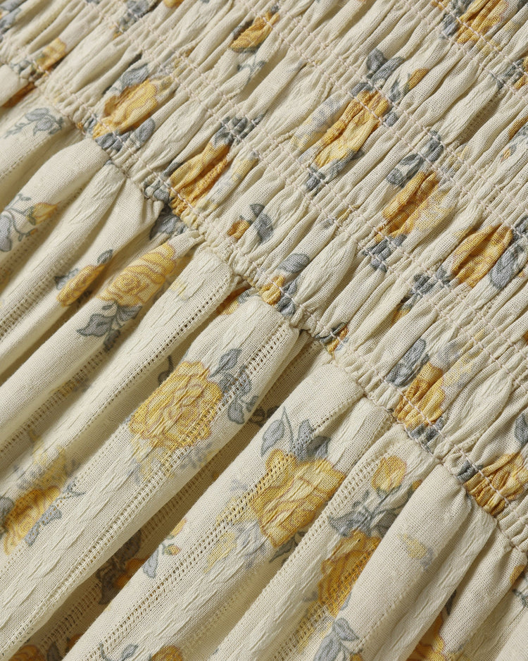 Ivy Dress - Lemon Ditsy Flower