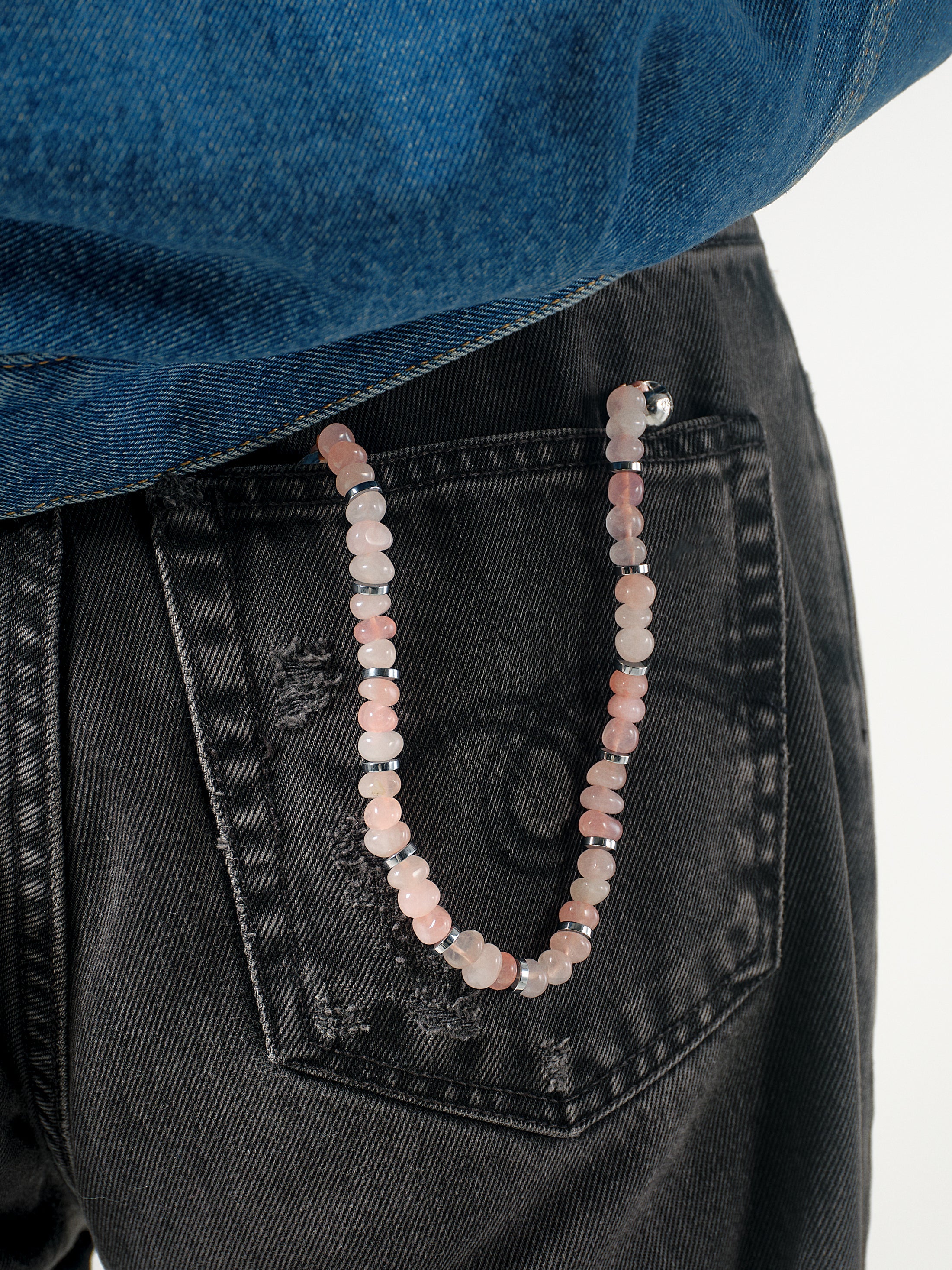 Linked Gemstone Wristlet - Rose Quartz