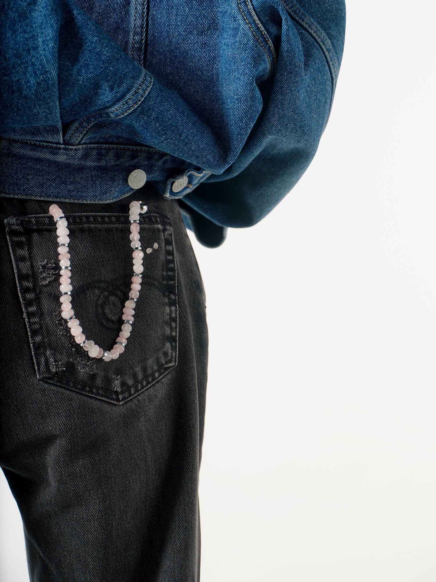 Linked Gemstone Wristlet - Rose Quartz