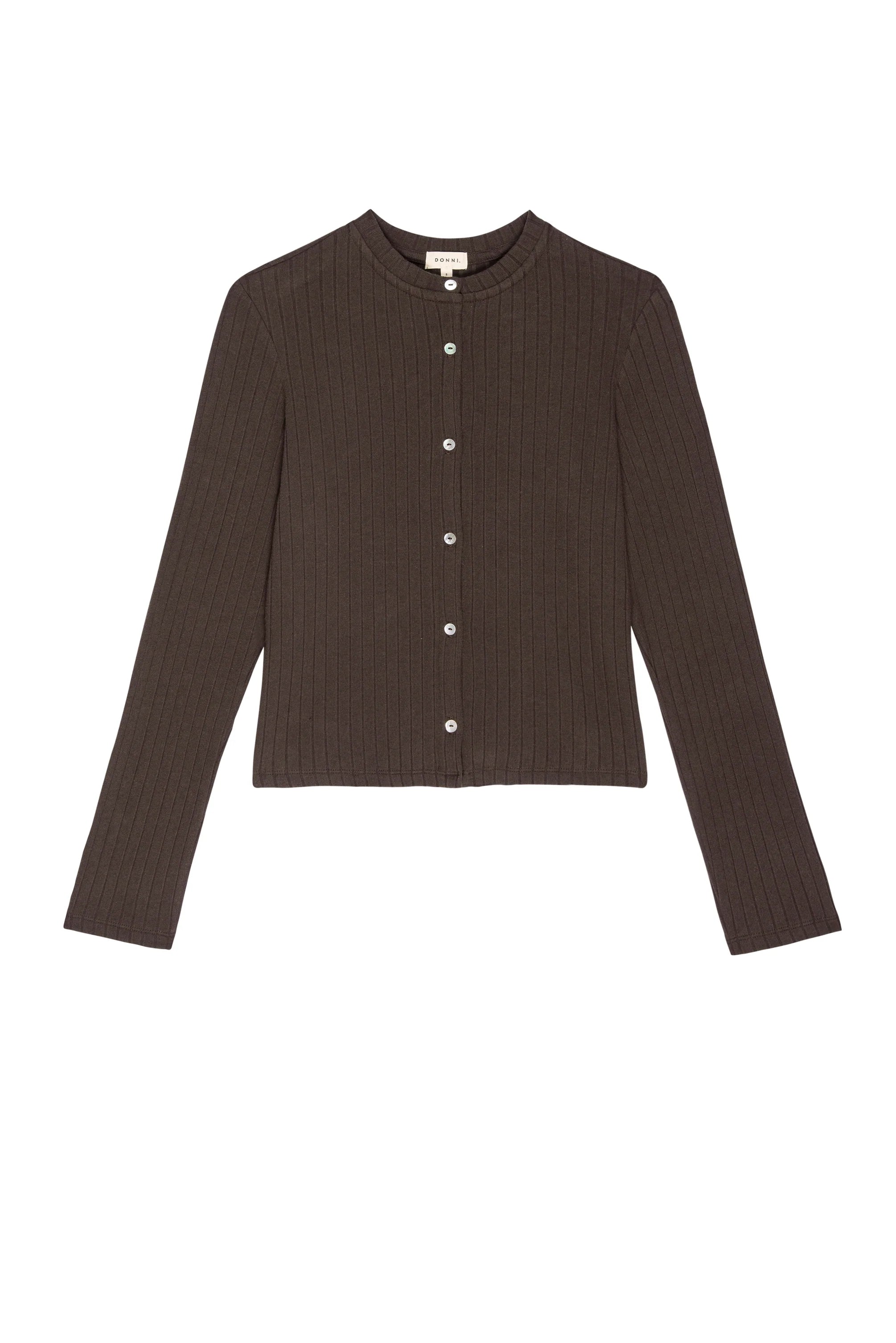 The Sweater Rib Cardi - Espresso