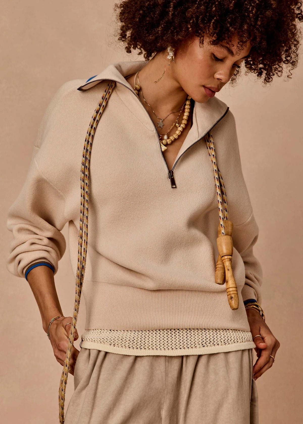 Kairo Half Zip Knit - Cream
