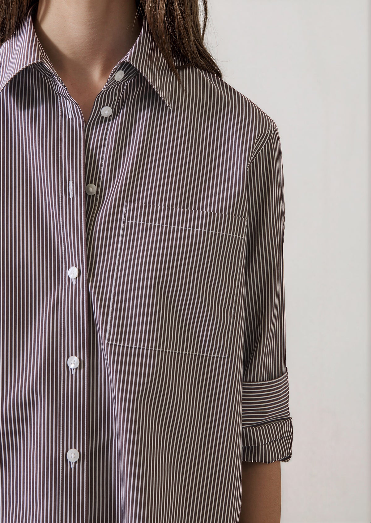 LS Boyfriend Pocket Shirt - Bark