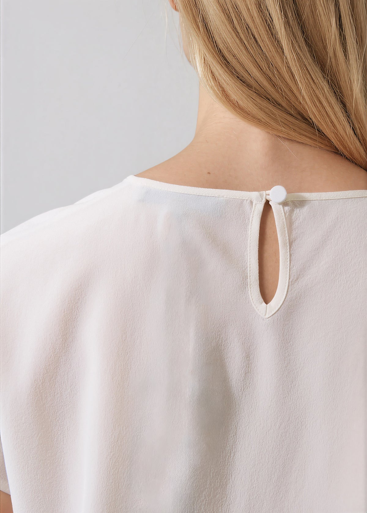 Short Sleeve Silk Dolman Crew - Ecru