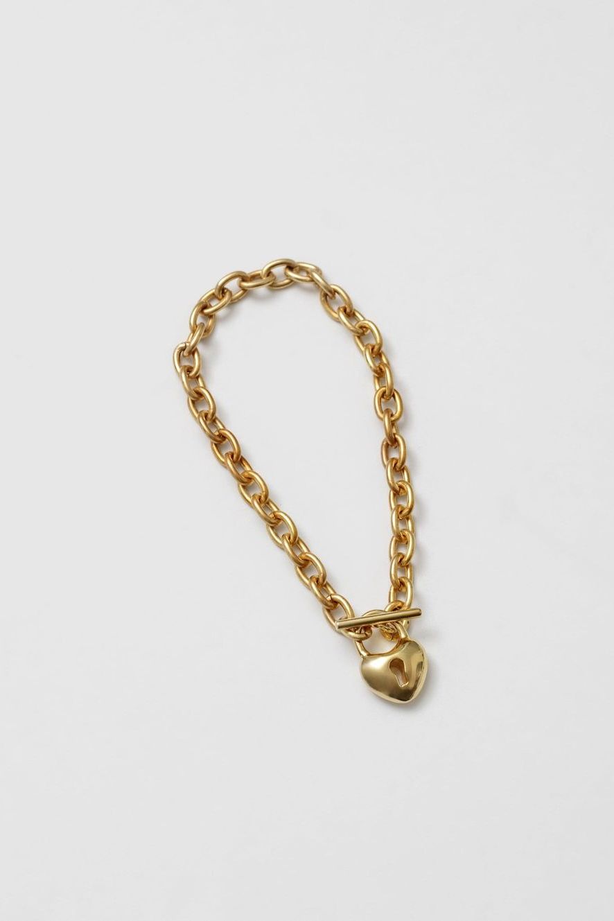 Heart Lock Bracelet - Gold