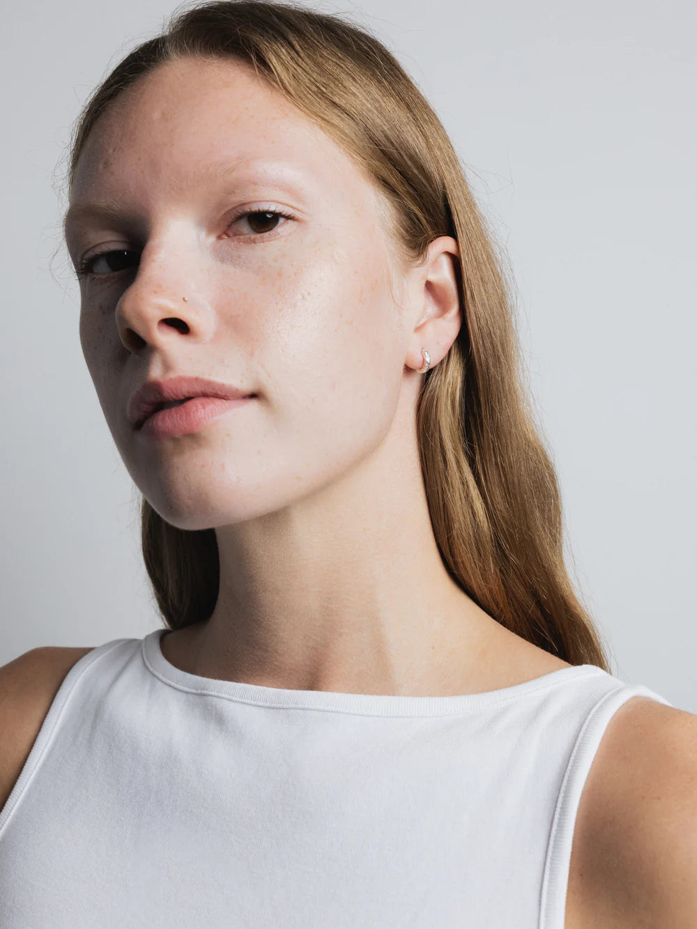 Organic Huggie Hoops - Sterling Silver