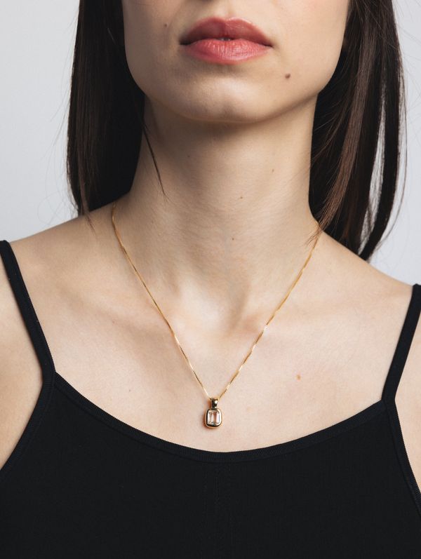 18" 14k Gold-plated brass pendant on snake chain