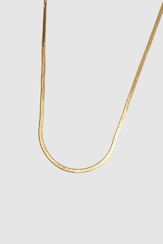 Thin Herringbone Chain - Gold