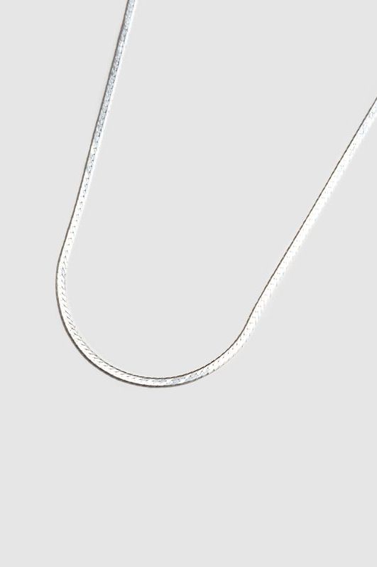 Thin Herringbone Chain - Sterling Silver