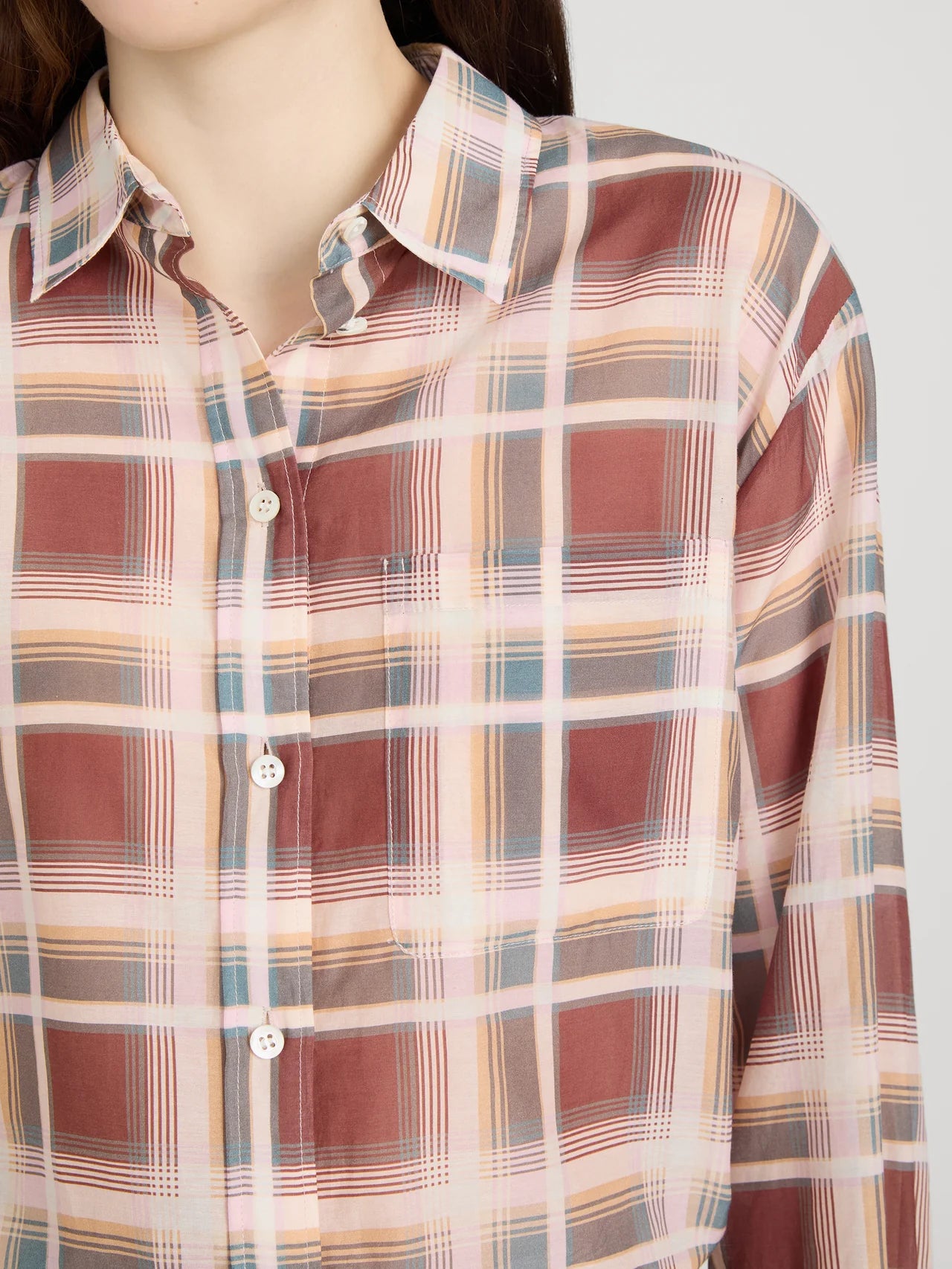 The Plaid Boy Shirt – Silver Peony Plaid