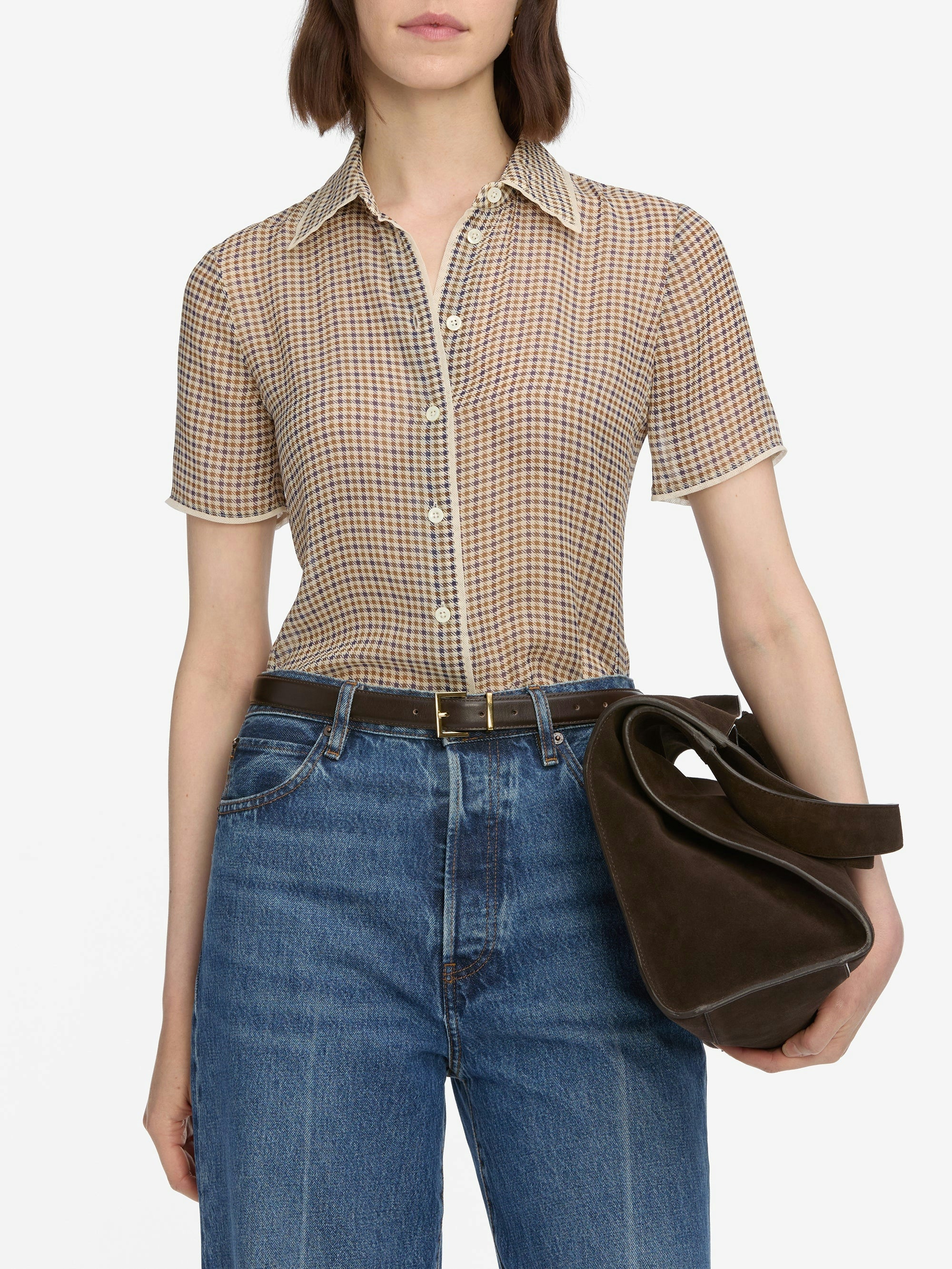 The Silk Check Shirt - Houndstooth