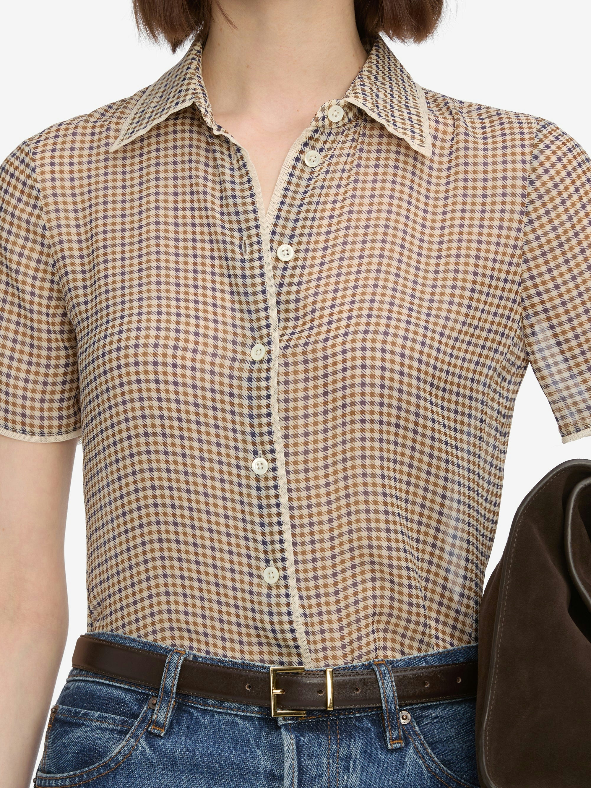 The Silk Check Shirt - Houndstooth