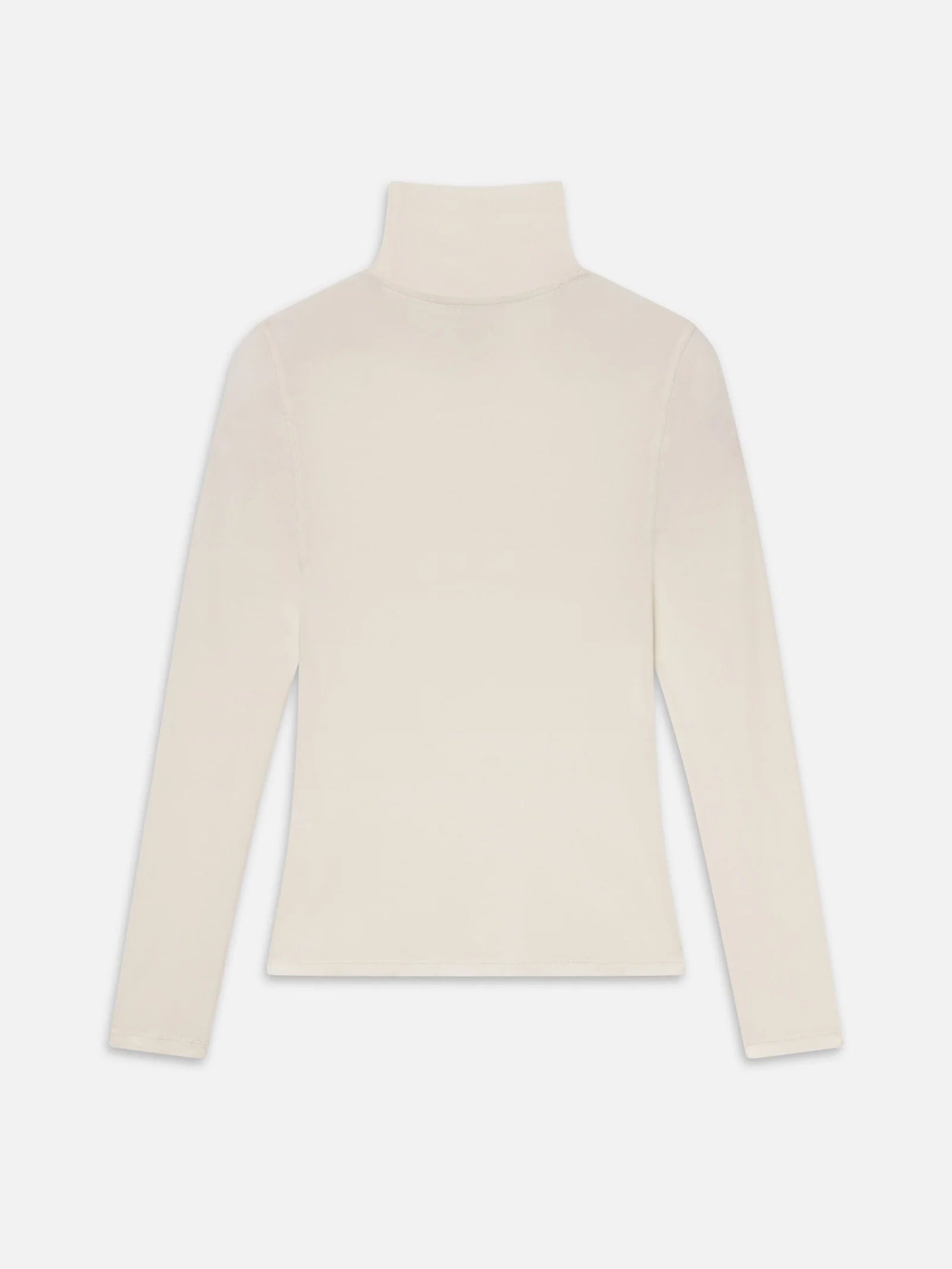 frame sheer shadow cream turtle neck