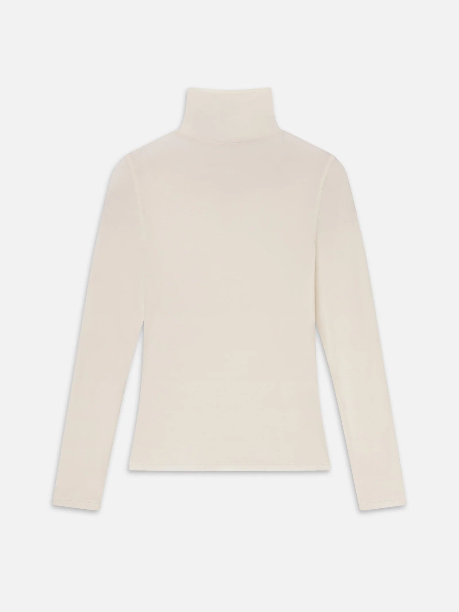 The Sheer Rib Turtleneck - Cream