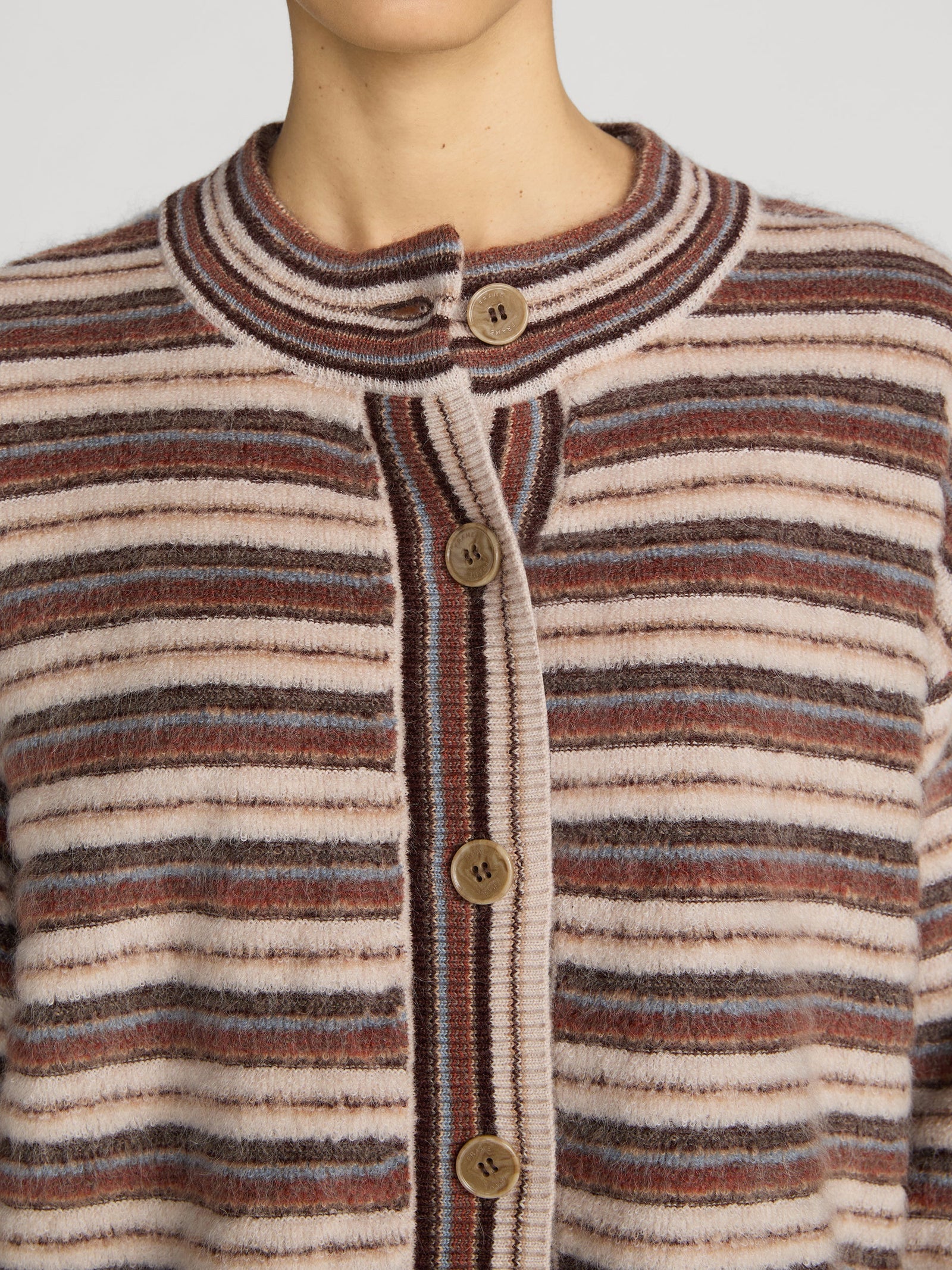 The Femme Cardi - Sky Blue Multi Stripe