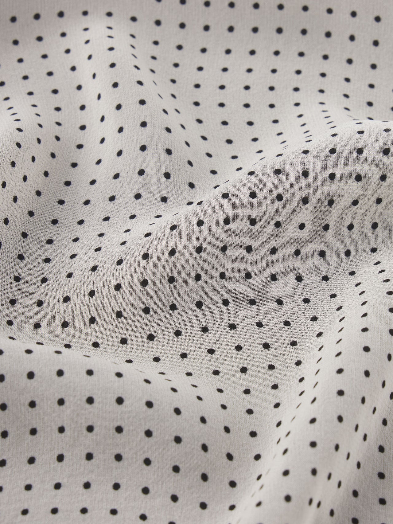 Polka Dot Modern Tie Blouse - Cream
