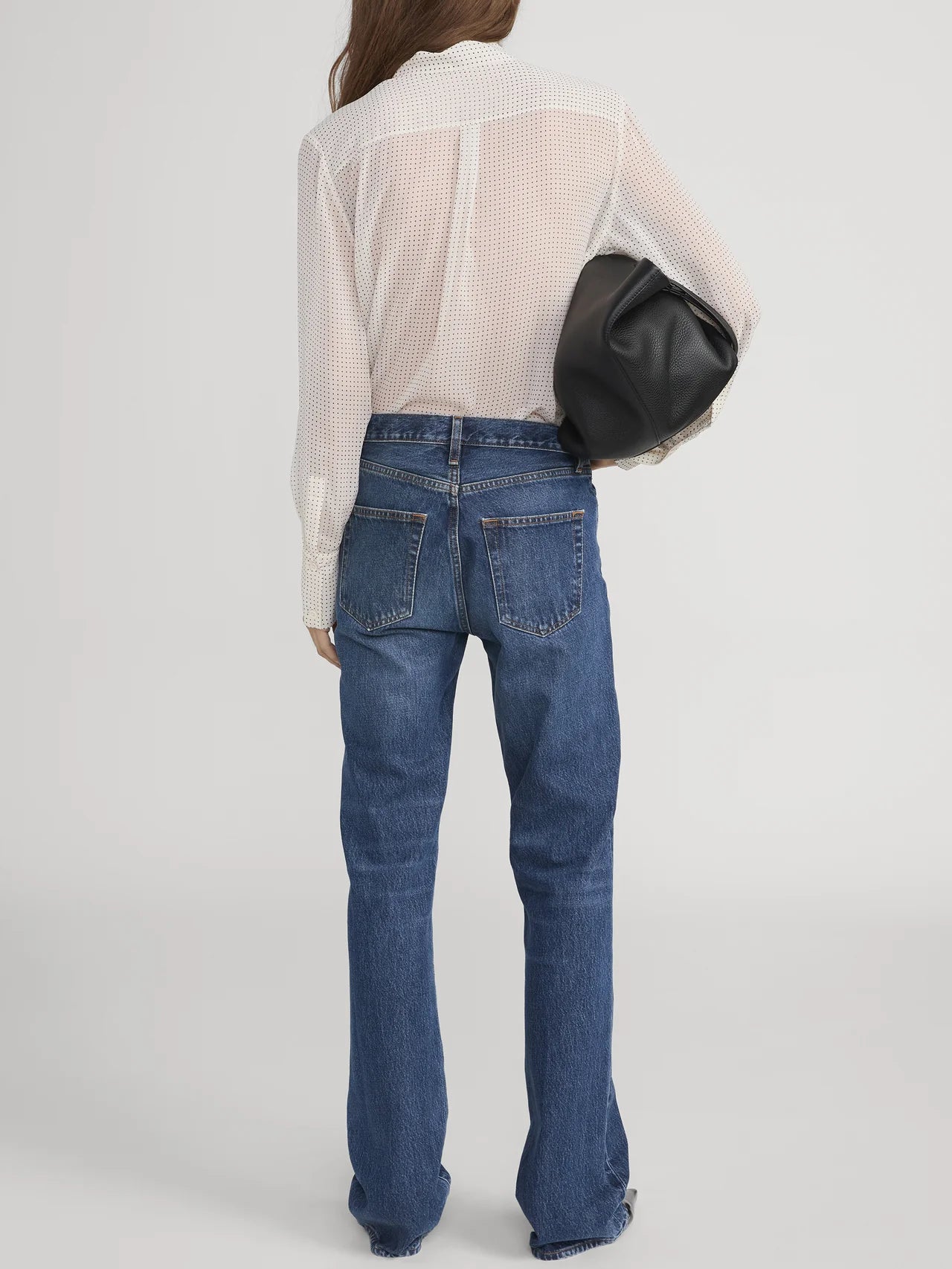 Polka Dot Modern Tie Blouse - Cream