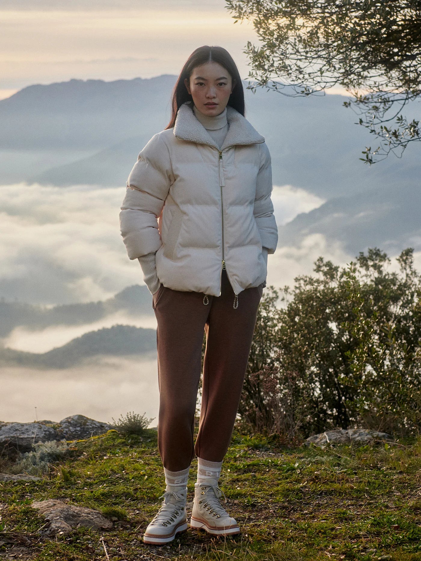 Brackley Cord Puffer Jacket - Birch