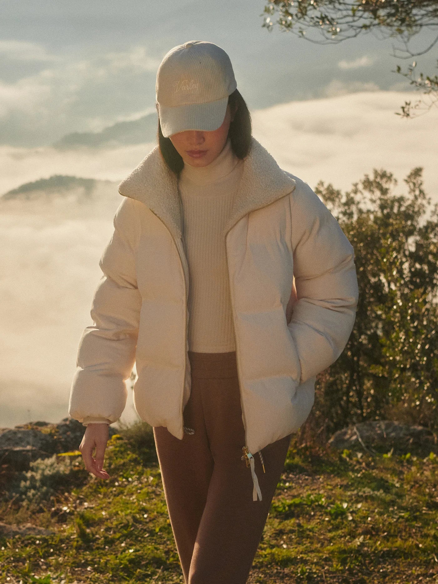 Brackley Cord Puffer Jacket - Birch