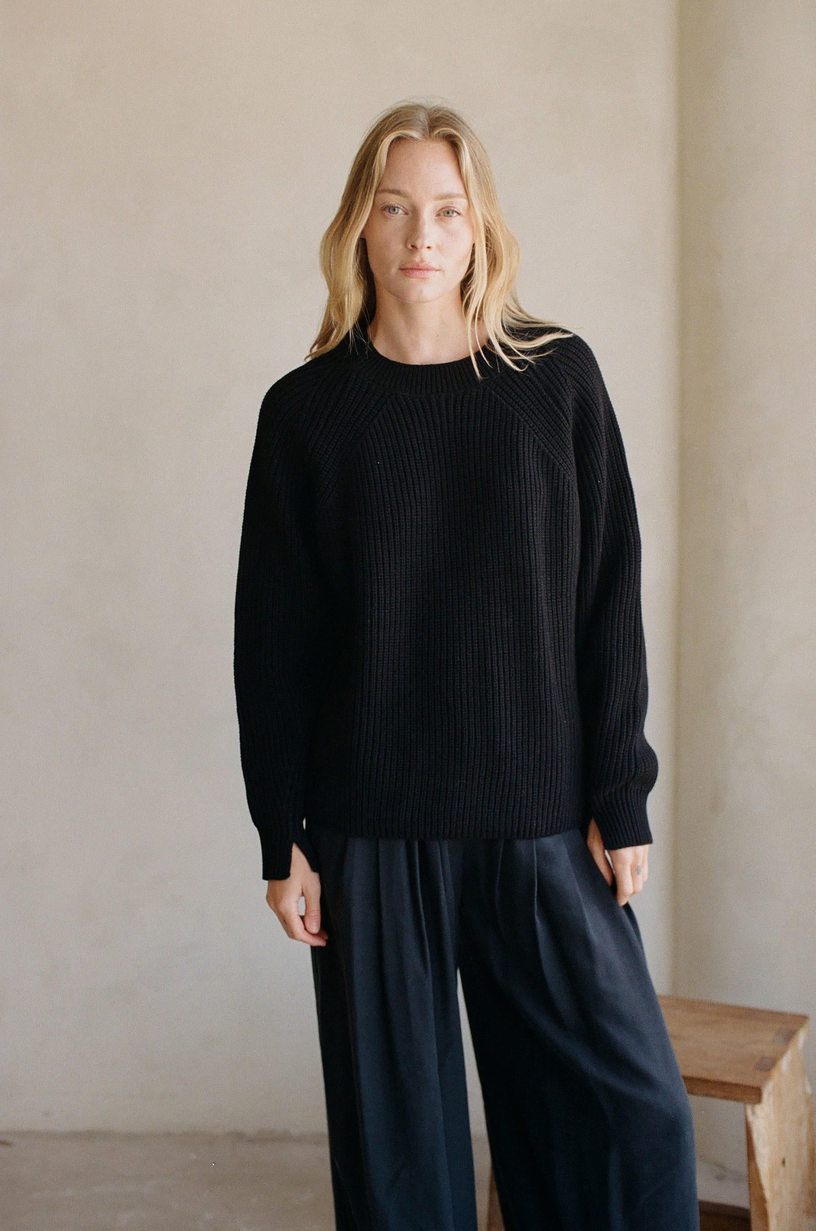 Audette Sweater Top - Black