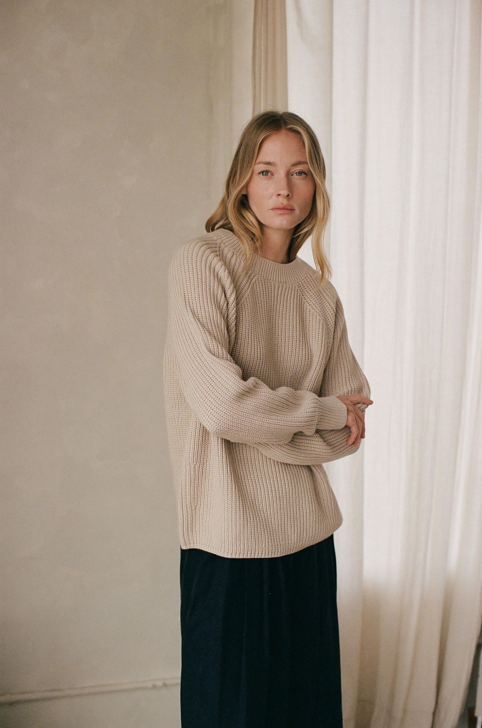 Audette Sweater Top - Tan