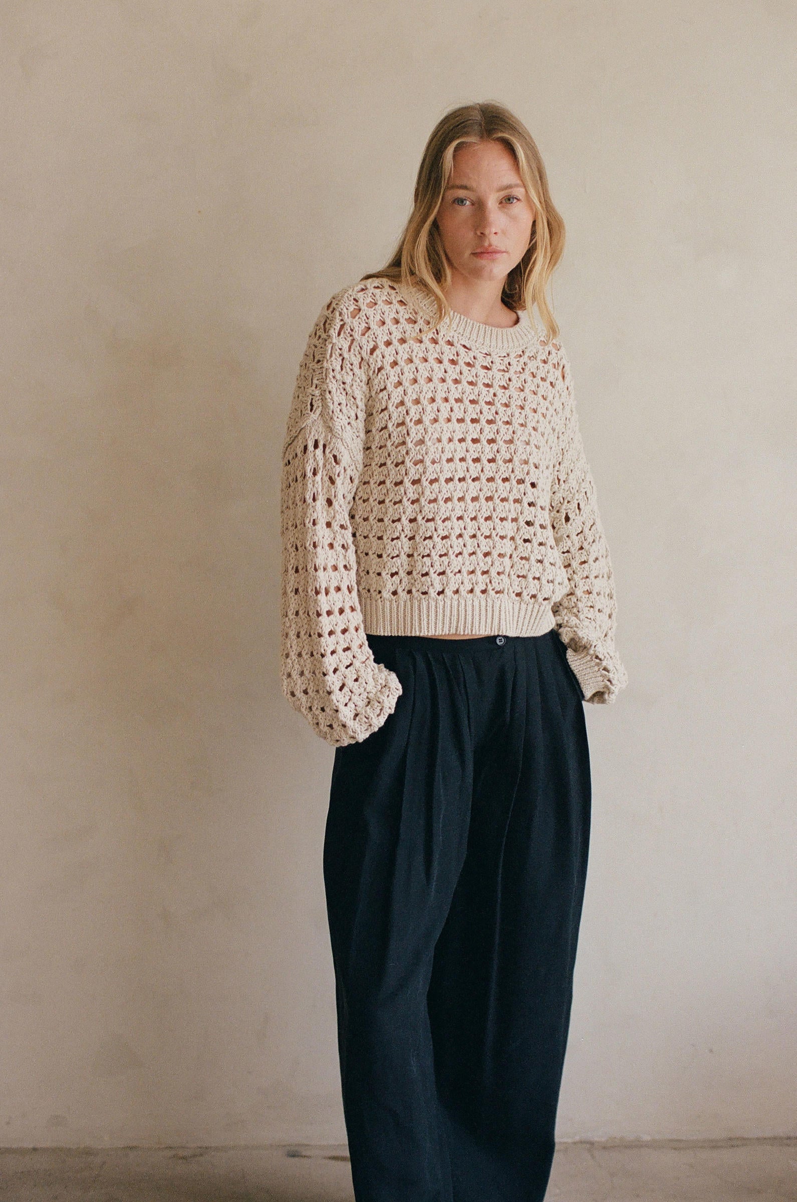 Augustine Sweater Top - Natural