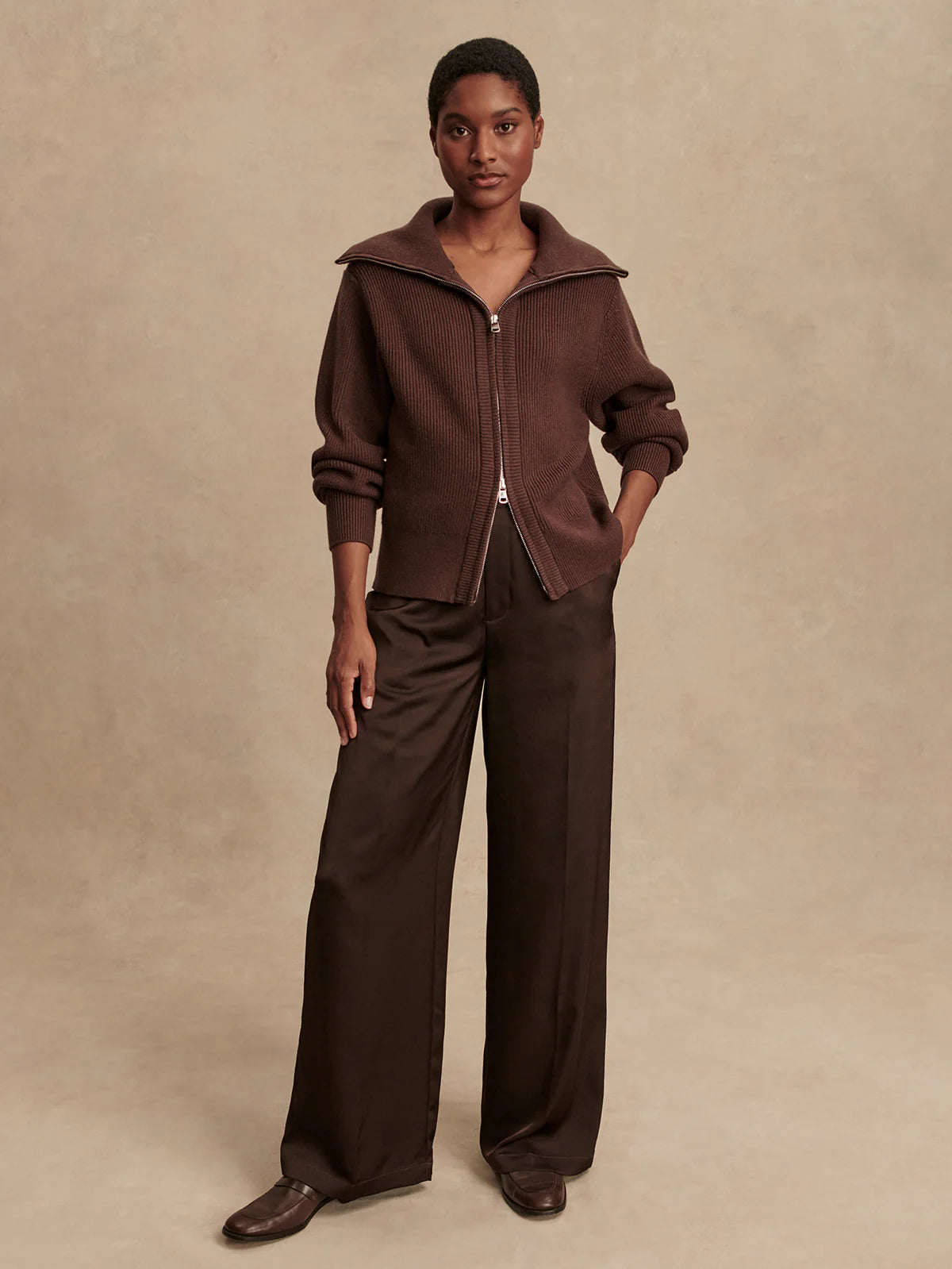 Enrico Knit Jacket - Coffee Bean