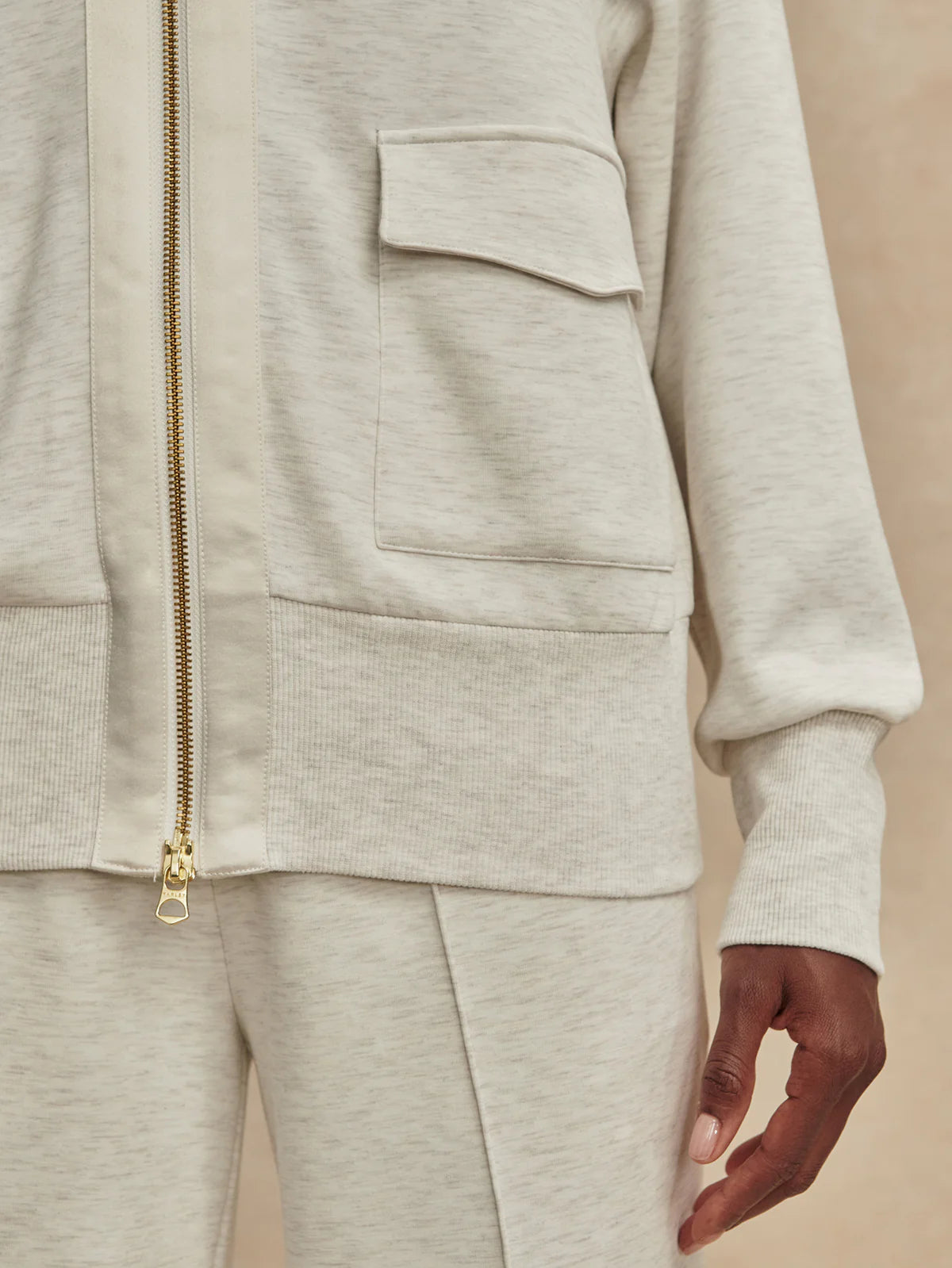 Roxbury Zip Through - Ivory Marl