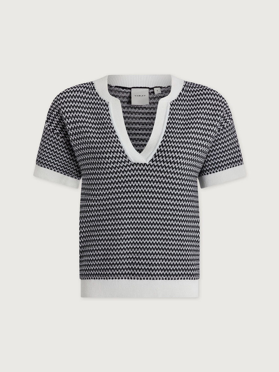Dora 2.0 Knit Top - Snow White/ Black
