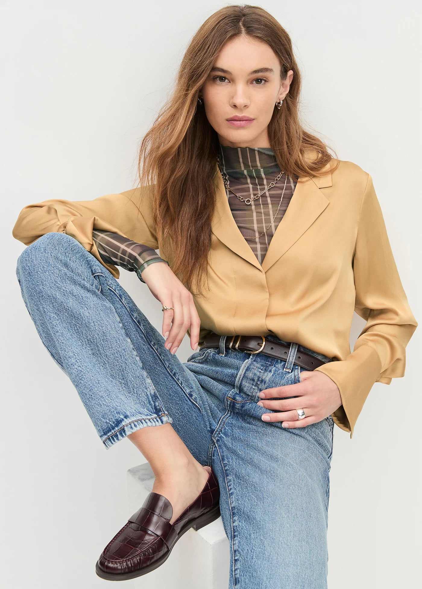 The Sheer Fantasy Top - Countryside Plaid