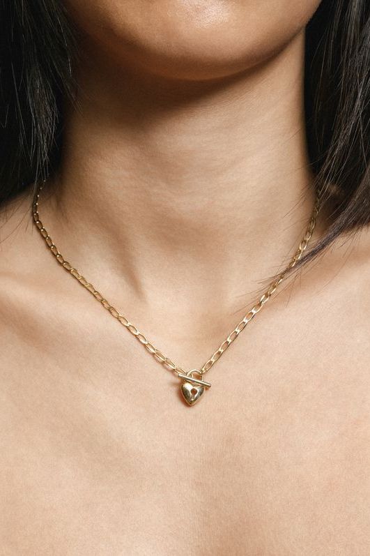 Heart Toggle Necklace - Gold