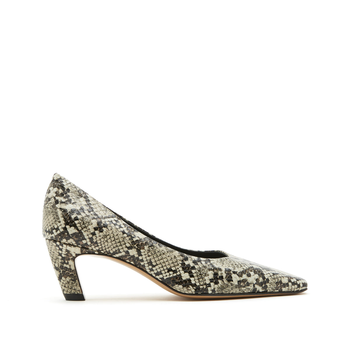 Poppy Barley Sister x Soeur Letty heel in roccia snake print leather.