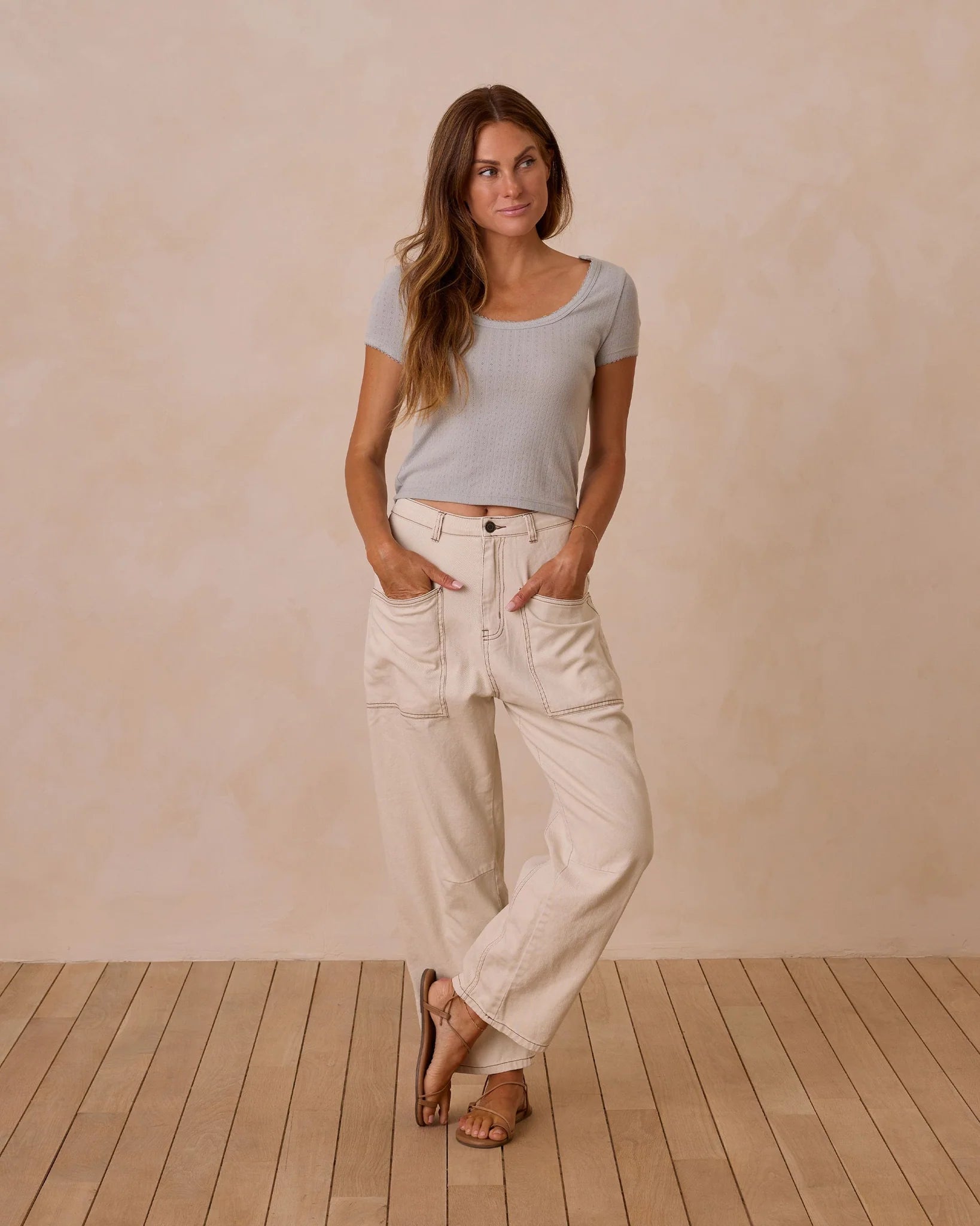 Pointelle Tee - Seafoam