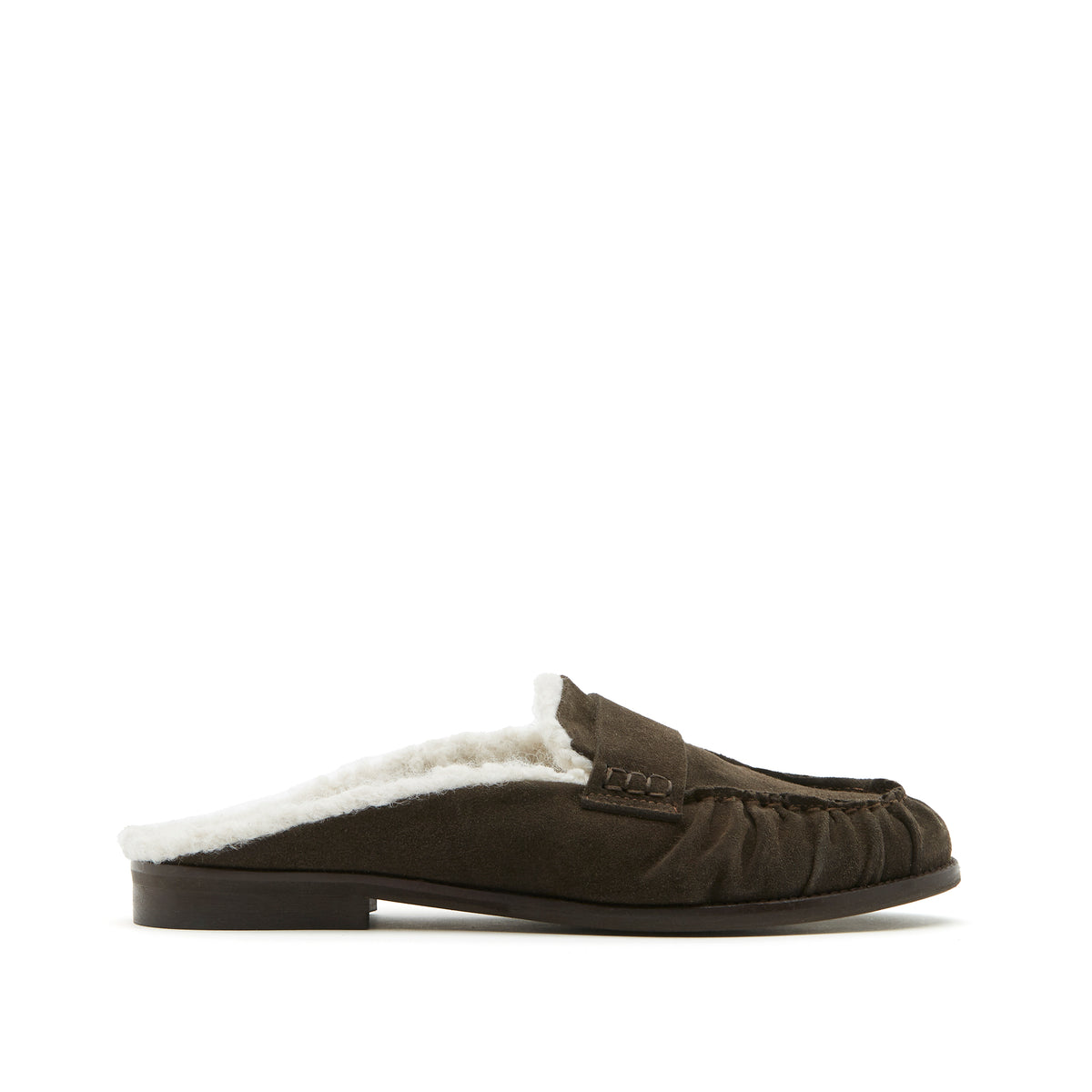 Sister x Sœur Max dark brown suede ballet flat with soft rounded toe.